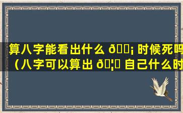 算八字能看出什么 🐡 时候死吗（八字可以算出 🦉 自己什么时候怀孕吗）